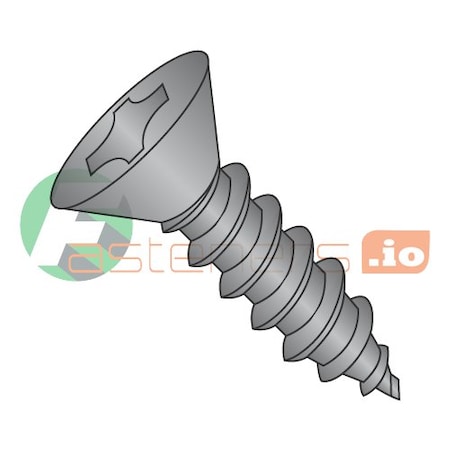 Newport Fasteners Sheet Metal Screw, #5 x 5/8 in, Black Oxide Steel Flat Head Phillips Drive, 10000 PK 395661
